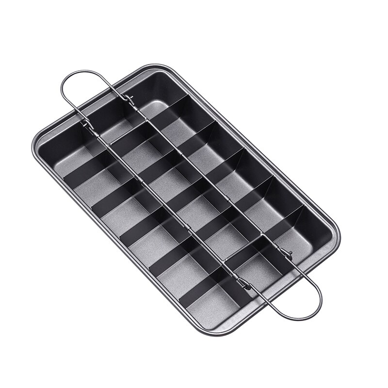 Brownie – plaque de cuisson antiadhésive carrée en acier inoxydable, avec trancheur, four en cuivre, pour gâteaux: Gris foncé