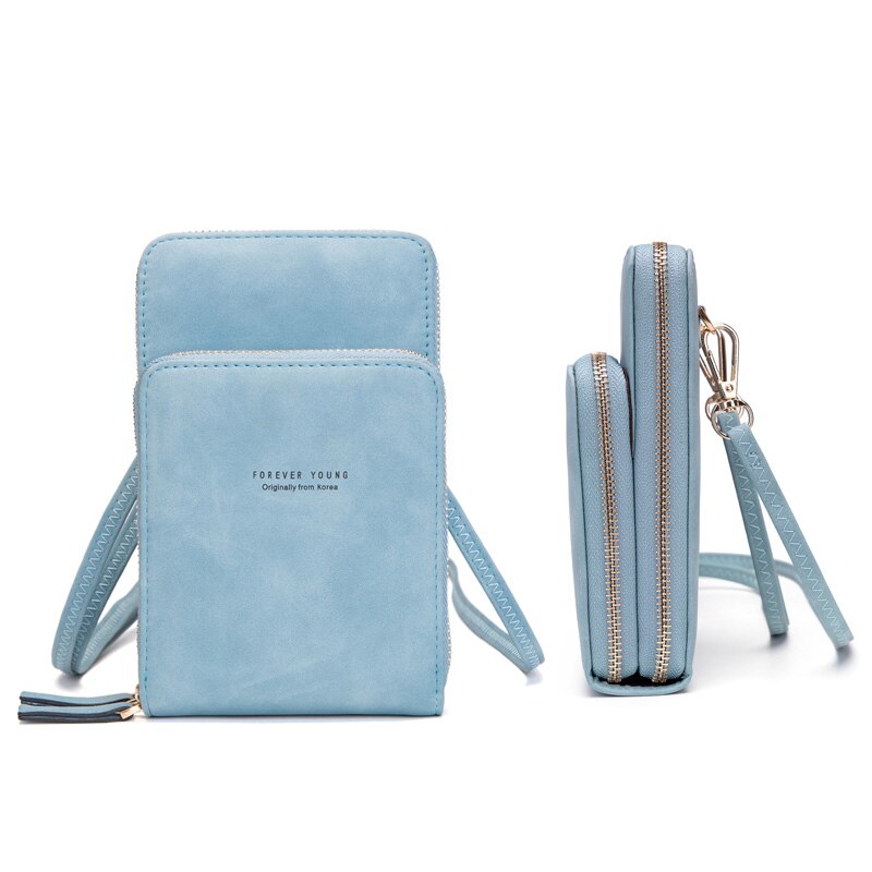 Kleurrijke mobiele telefoontas dagelijks gebruik kaarthouder kleine zomer schoudertas voor vrouwen: Hemelsblauw