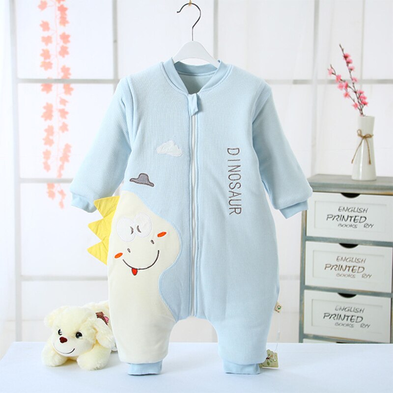 Baby Slaap Zak Gedrukt Animal Baby Slaapzakken Lange Mouw Peuter Deken Dikke Warme Nachtkleding Voor Jongens Meisjes Kleding