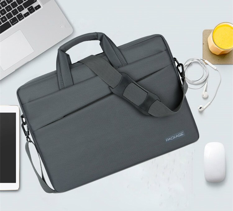 Bolso para ordenador portátil Unisex, 13,3, 15,6, 14, 17 pulgadas, resistente al desgaste, bolsa funda para portátil para 13,15, 17,6, bolso de hombro para ordenador, maletín: Standard Gray / 15 pulgadas