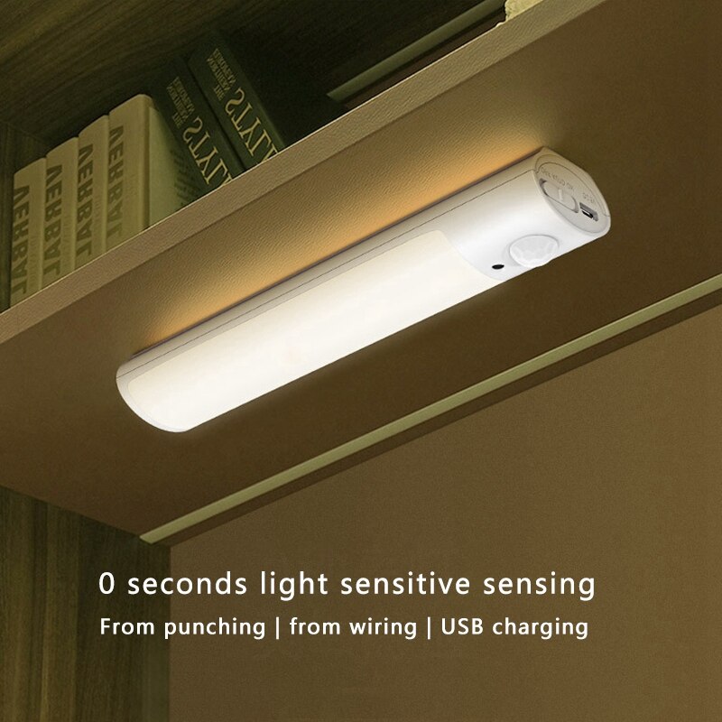 NL7 Night Light, a Smart Sensor Soft Light Night Light with No Punching and No Wiring USB Charging for Bedroom