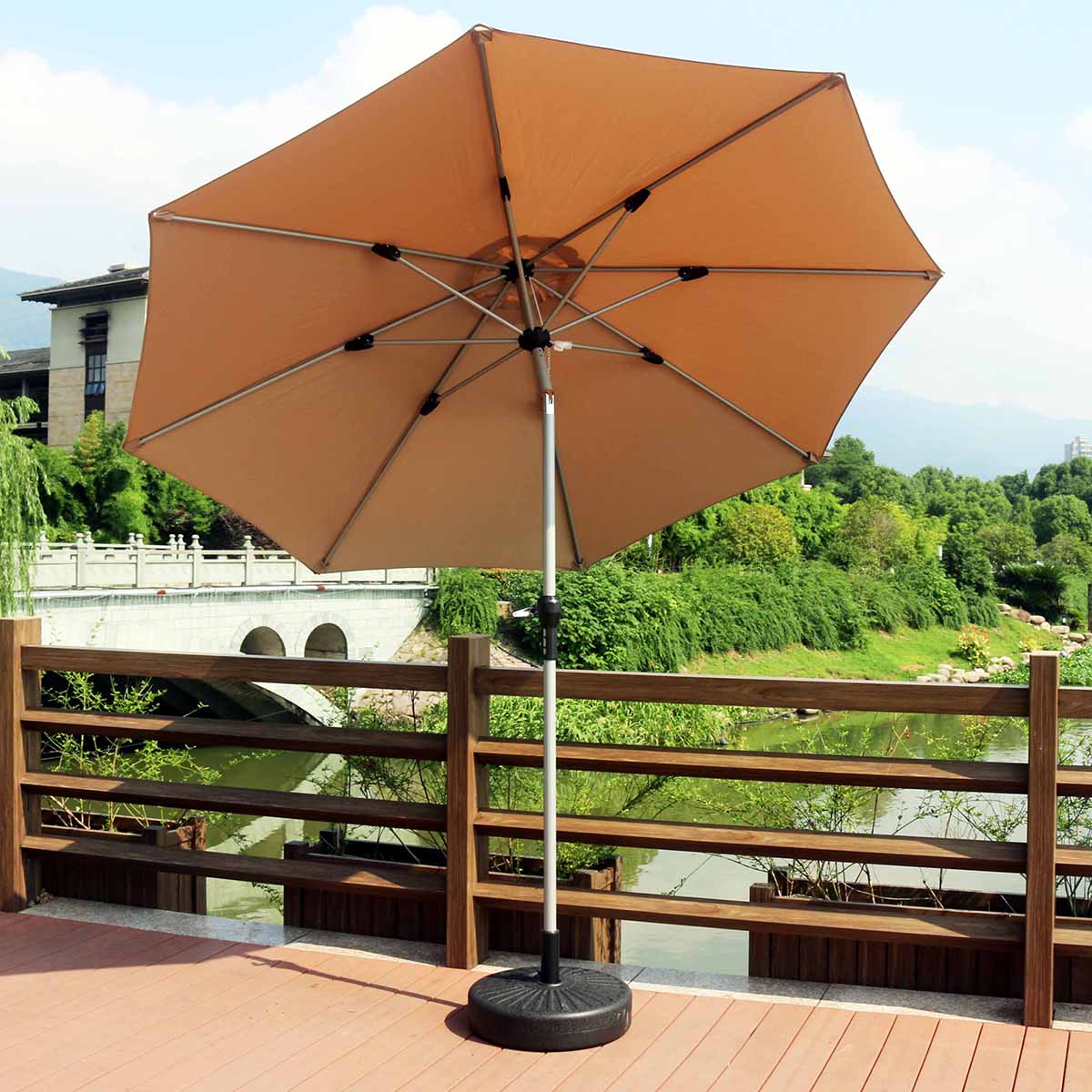 Portable Durable Outdoor Parasol Garden Umbrella Base Stand Round Patio Beach Garden Patio Umbrella Sun Shelter Accessory