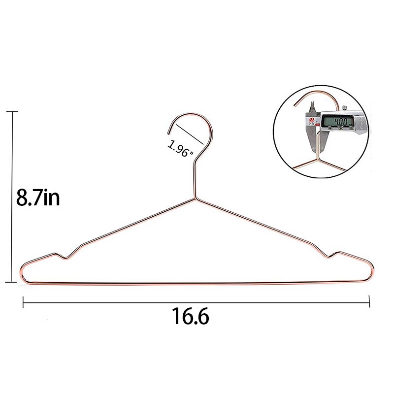 17 Inch Adult Heavy Duty Strong Rose Gold Clothes Hangers, Coat Hangers, Suit Hangers, Shirt Dress Hangers, Heavy Duty Clothing
