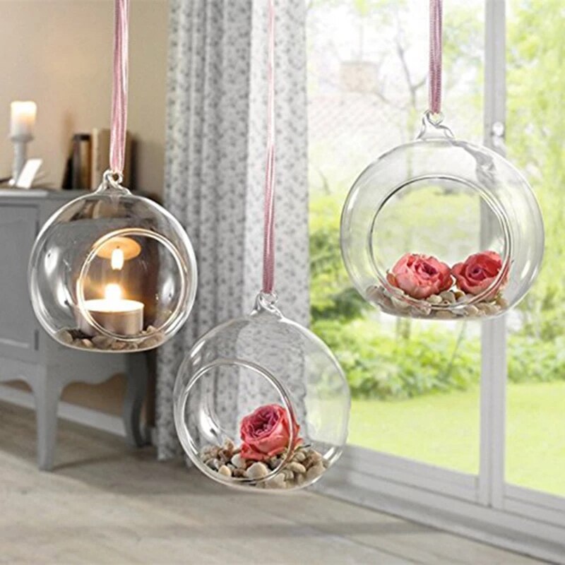 12 stk merke hengende telysholder glass lysestaker jordkloder terrarium bryllup lysestake julepynt til hjemmet