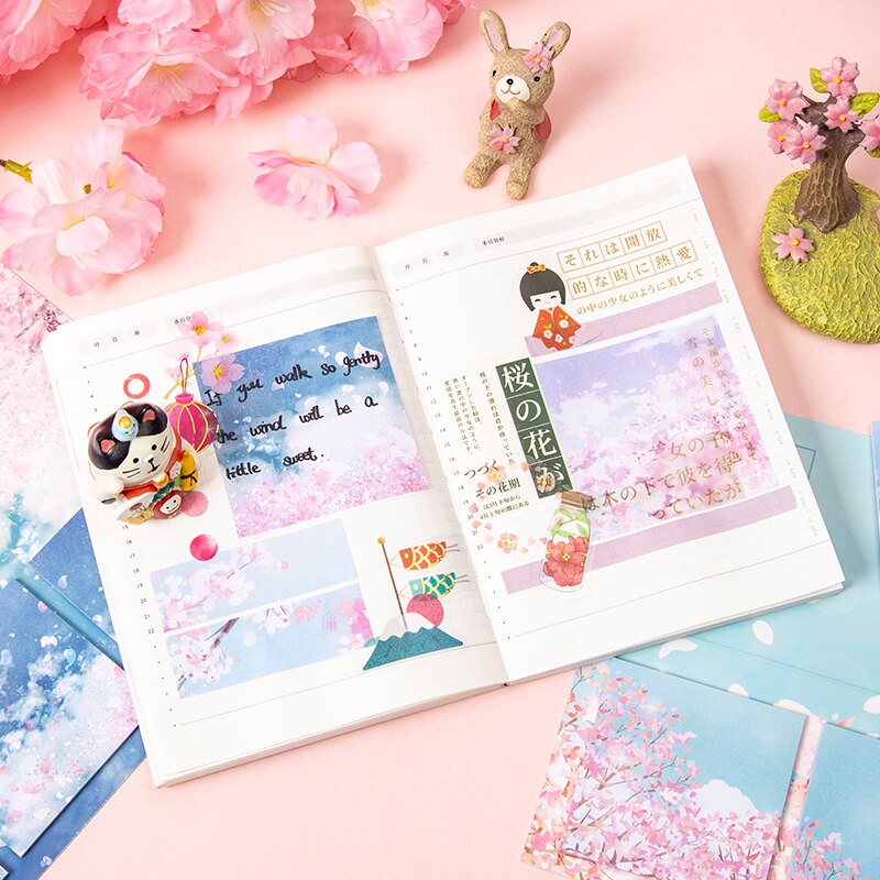 COO NOTE 60 Pages Romantic cherry blossom notes Sticky Memo Pad School Stationery Supplies