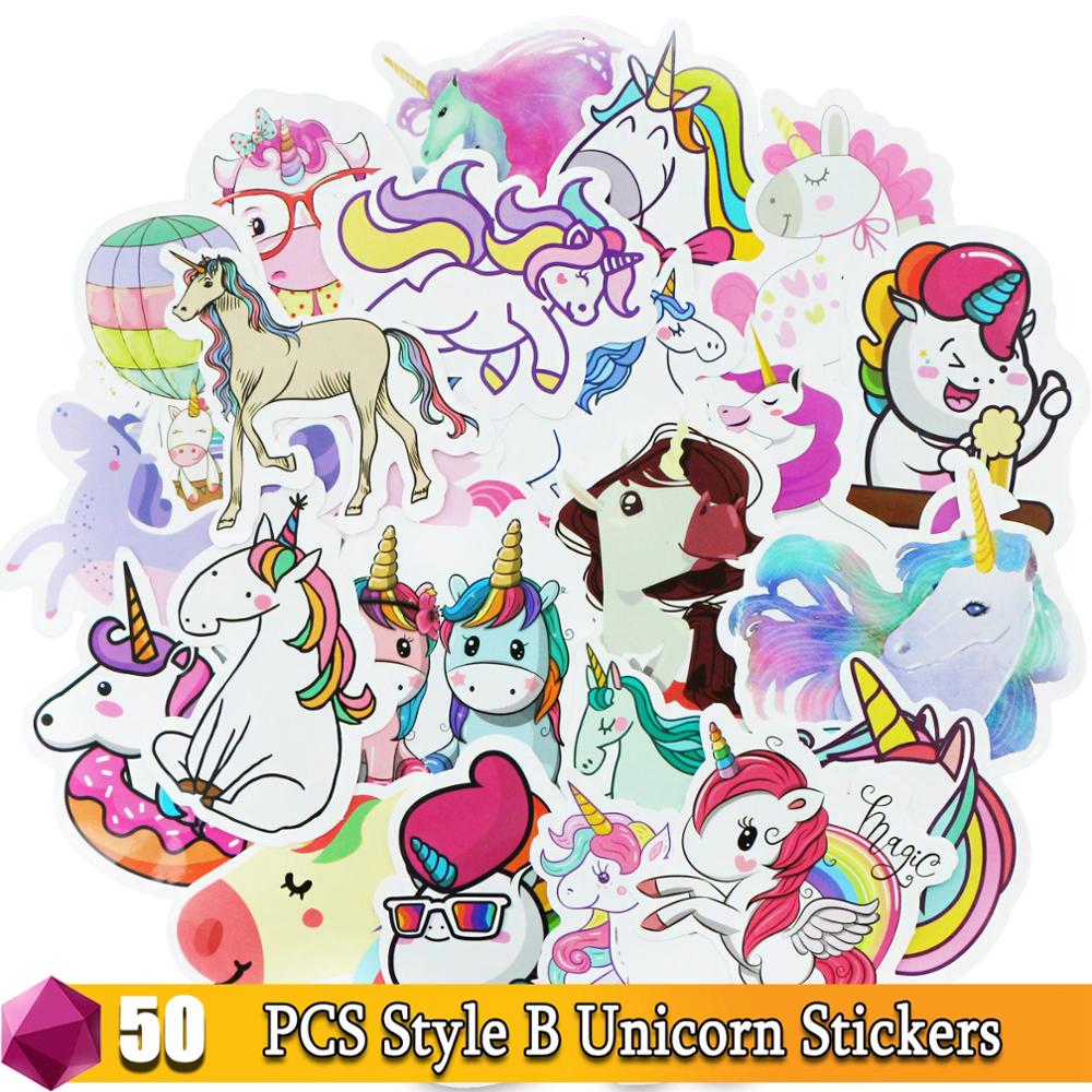 Easter Day Stickers Cartoon Anime Sticker Festival Pack for Laptop Bicycle Motorcycle Guitar Skateboard Decals Kids Toy Decal: 50 Pcs Unicorn B