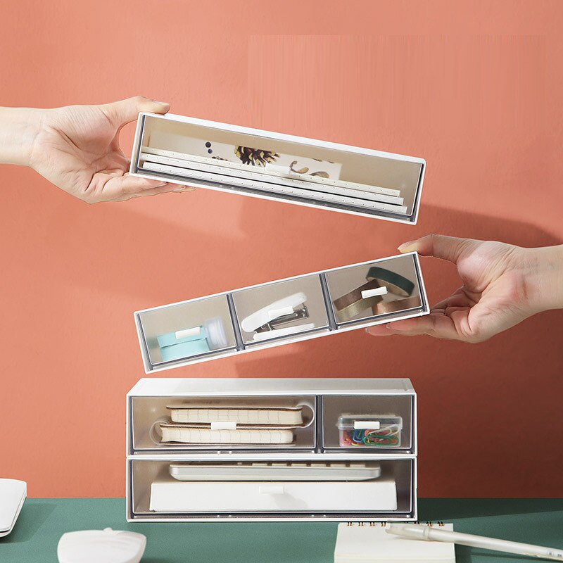 Makeup Organizers Storage-Box Drawers-Cabinets Holders Plastico Cajonera Sundries Desktop Drawer Stackable Cosmetics Jewelry-Box