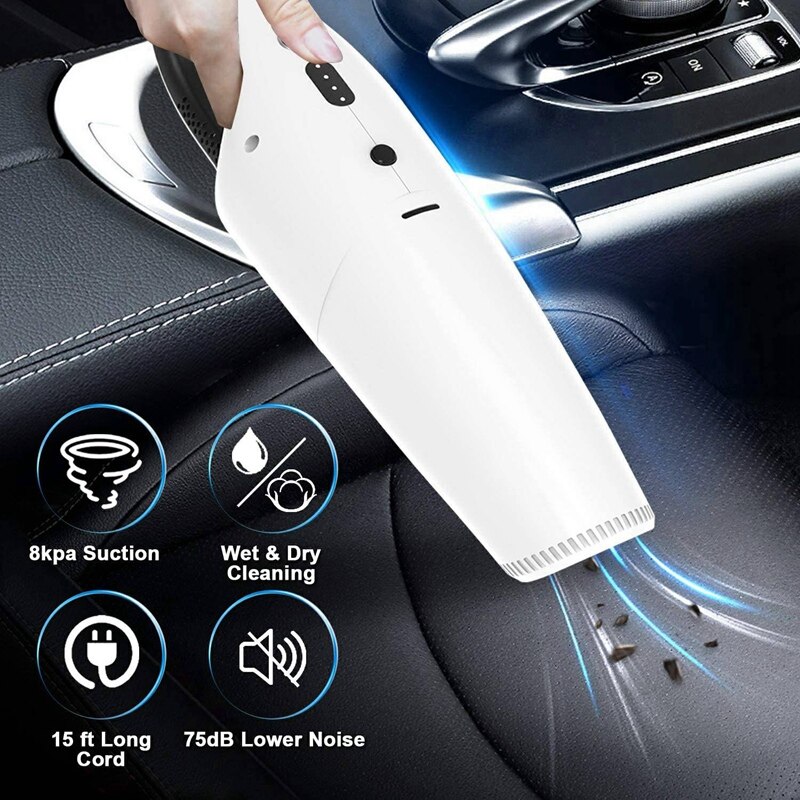 Car Vacuum 8000Pa Strong Power Suction Auto Portable Lightweight Car Wet and Dry Car Handheld Vacuum Cleaner for Cars