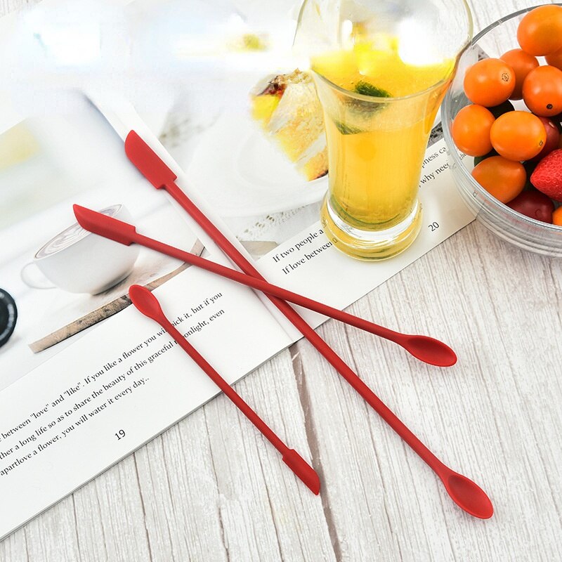 1/3 Pcs Siliconen Dubbele Kop Kleine Spatel Mini Brood Jam Spatel Drink Mixer Keuken Bakken Zuigmond Gereedschappen Bakvormen Accessoires