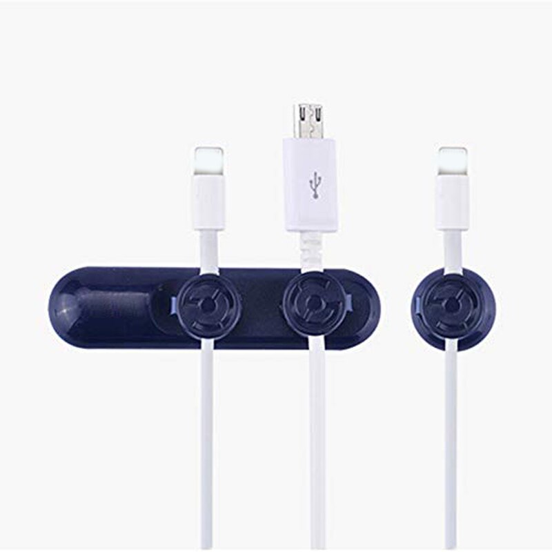 Oppselve magneettinen kaapelikela silikoninen usb-kaapelijärjestäjä johto pöytäteline päivämäärä latauskaapeli siisti pidike: Sininen
