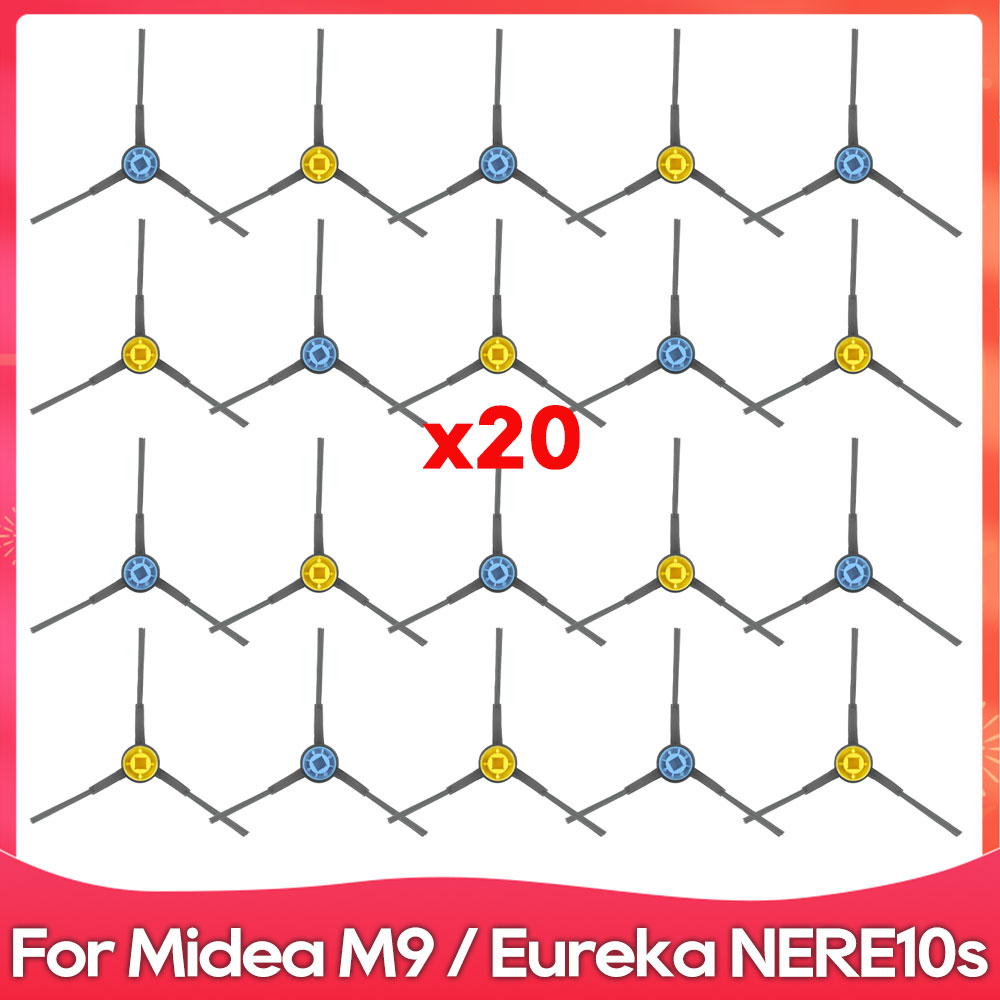 Compatible con ( Midea M9 / Eureka E20 Plus / NERE10s E10S / Obode A8 ) Piezas de Repuesto, Accesorios, Cepillo Principal y Lateral, Filtro, Paño de Mopa.: Amarillo claro