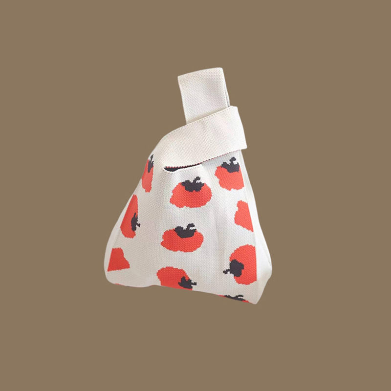 Mini bolso de muñeca con nudo para mujer, bolsos de mano de punto hechos a mano, bolso de mano informal coreano, bolsos de compras reutilizables