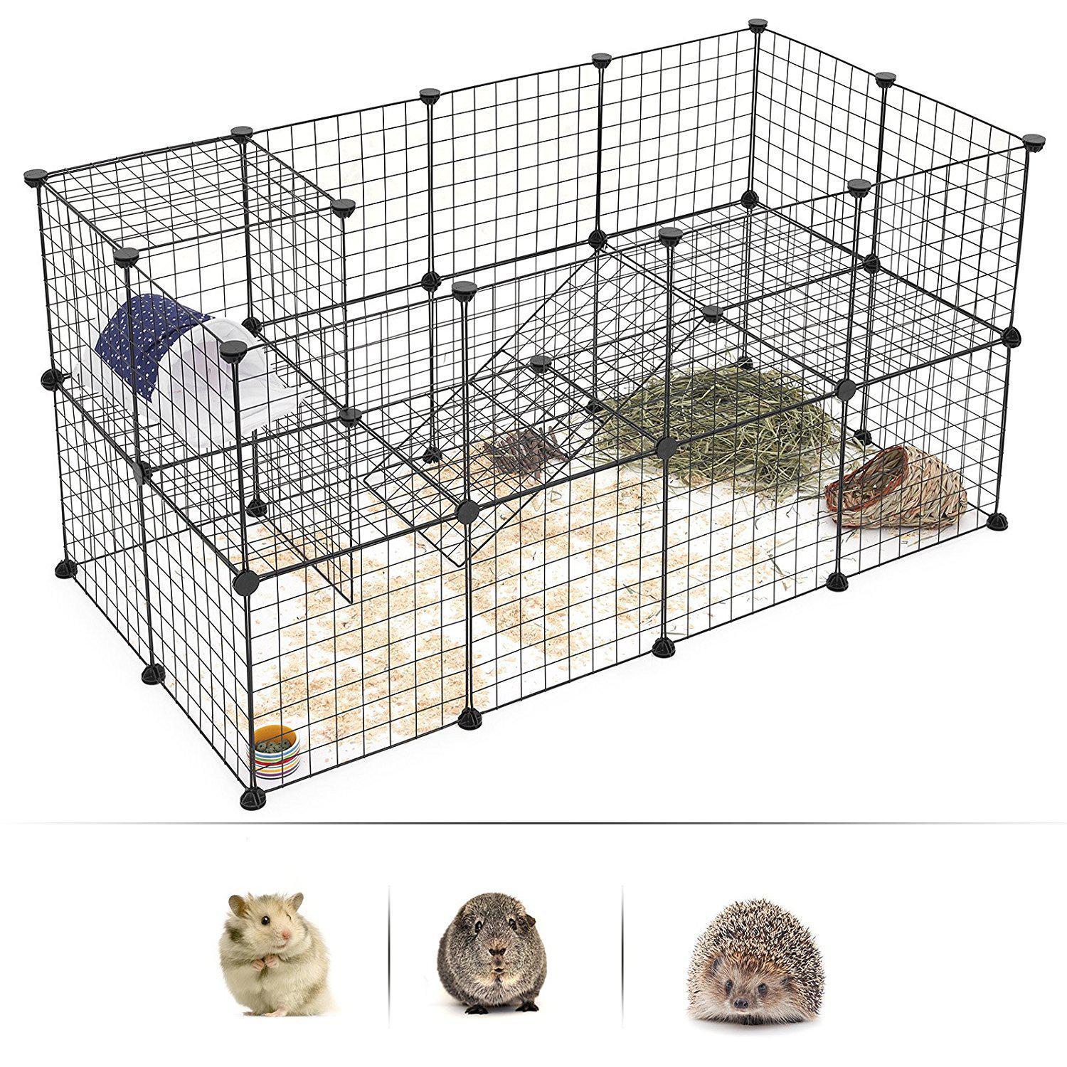 DIY Combination Wire Mesh Pet Cage dog Cat Rabbit Cage Multi Function Fence Iron Cage Guinea Pig Metal Hamster Cages