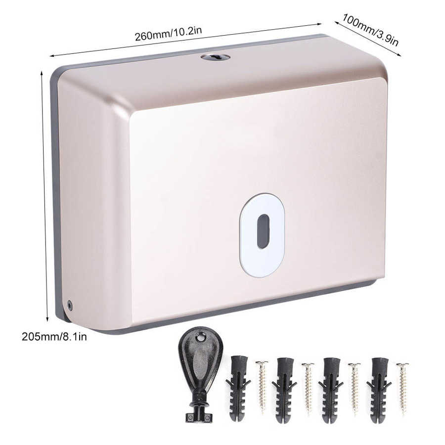 Smart Sensor Touchless Dispensador hand wash dispenser Champaign Gold Wall Mounted Tissue Dispenser Paper Towel Box