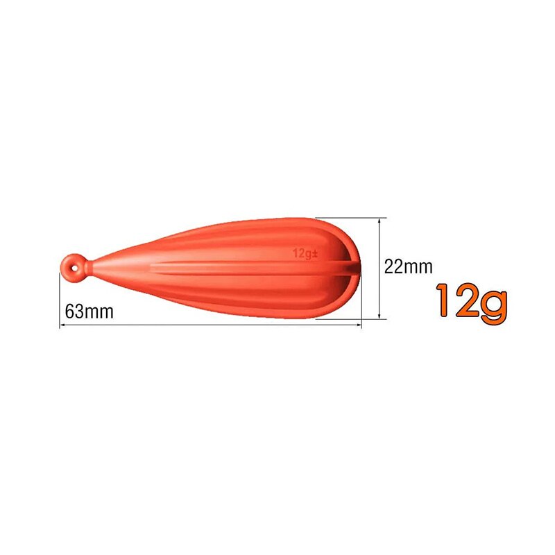 Bouchon de pratique de pêche, en caoutchouc, adapté aux enfants, 6 tailles: ORANGE12G