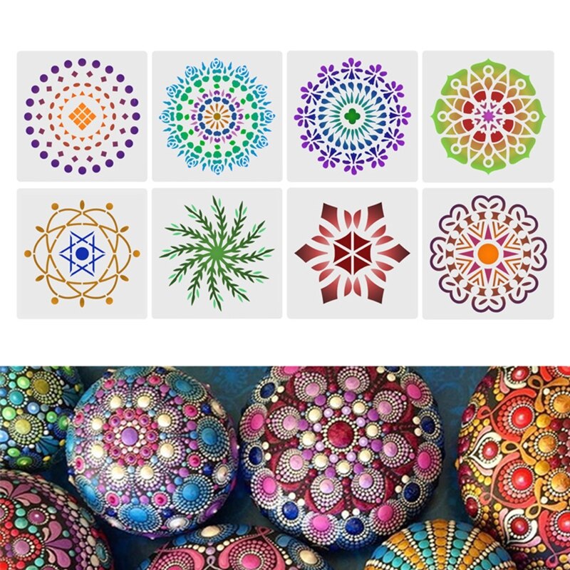 35pcs Mandala Dotting Pen Tools Set for Painting Rock Stone Acrylic Stick Template Stencil Sponge Tray