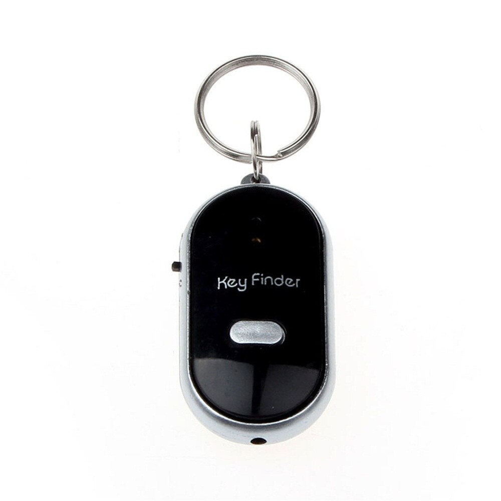 LED Light Torch Remote Sound Control Lost Key Fob Alarm Locator Keychain Whistle Finder Old Age Anti-lost Alarm 40MR29: black
