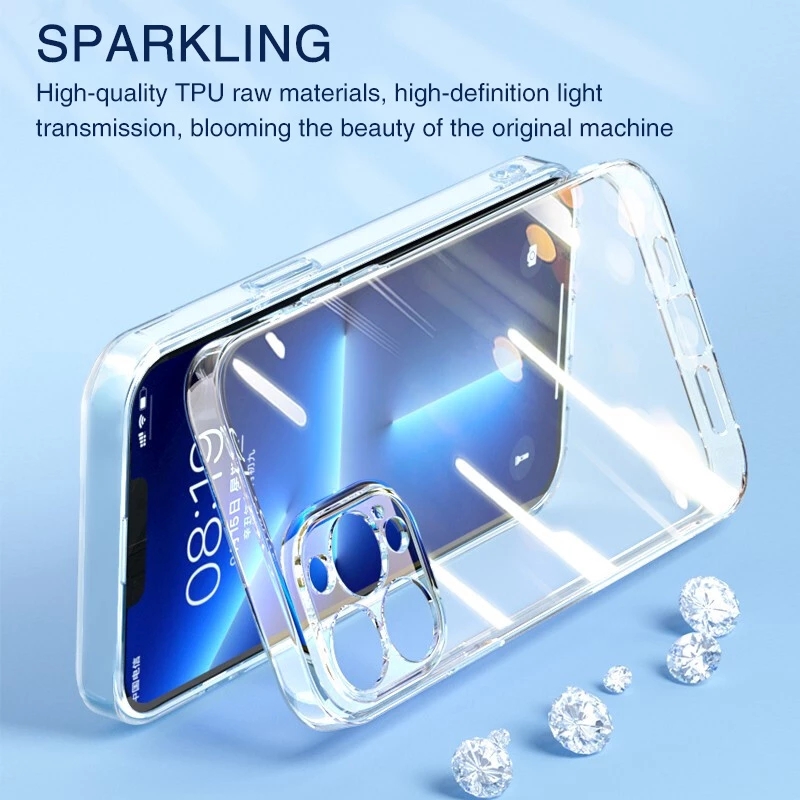 Funda de teléfono transparente ultrafina para iPhone 15 14 13 12 11 Pro XS Max XR X 7 8 6 6s Plus SE 2022, funda trasera de silicona TPU suave