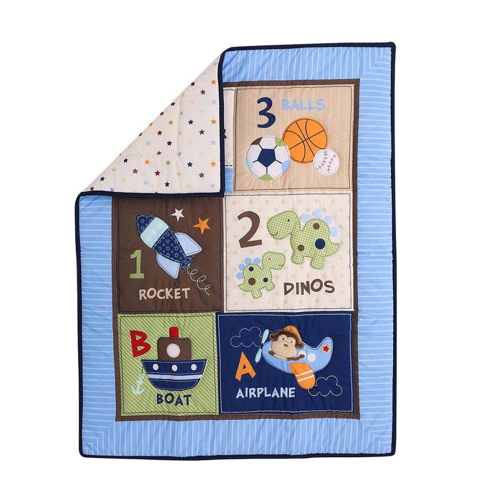 Bomull baby quilt print broderi jungel skog for gutter: 0041