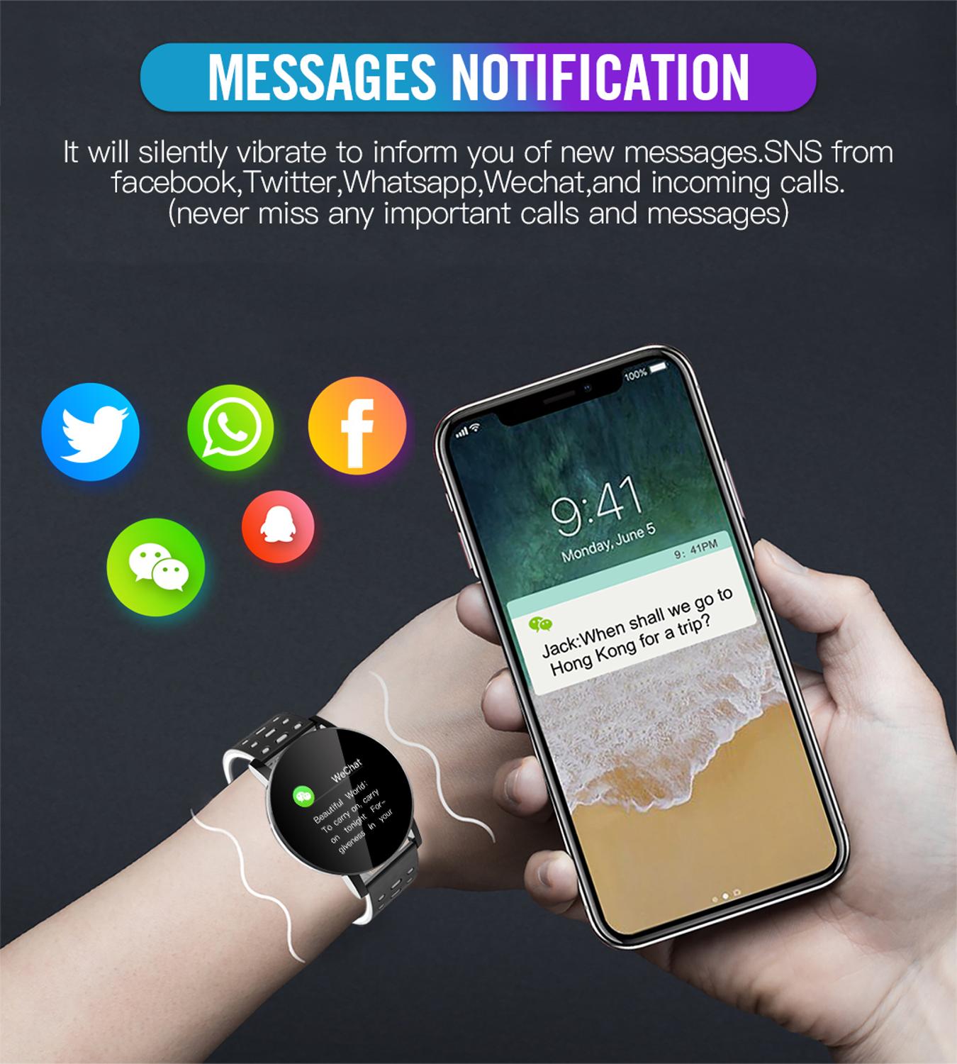 Smart klocka dam män smartwatch för android ios​ smart pulsarmband sportklocka smart armband vattentätt dropsh