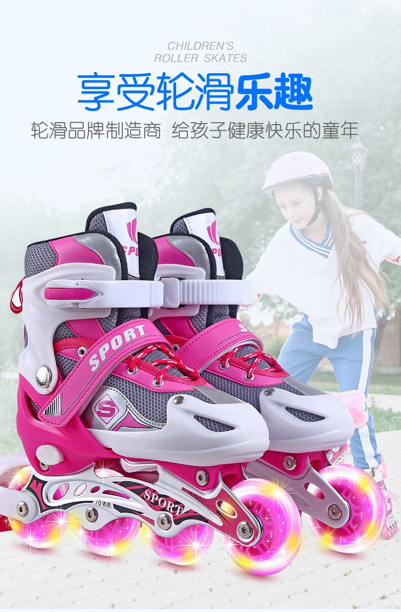 Rollschuhe für freundlicher, männer, frauen, freundlicher, einzigen Blitz, PVC, rollschuhe, Rolle Rollschuhe, einstellbare: Rosa