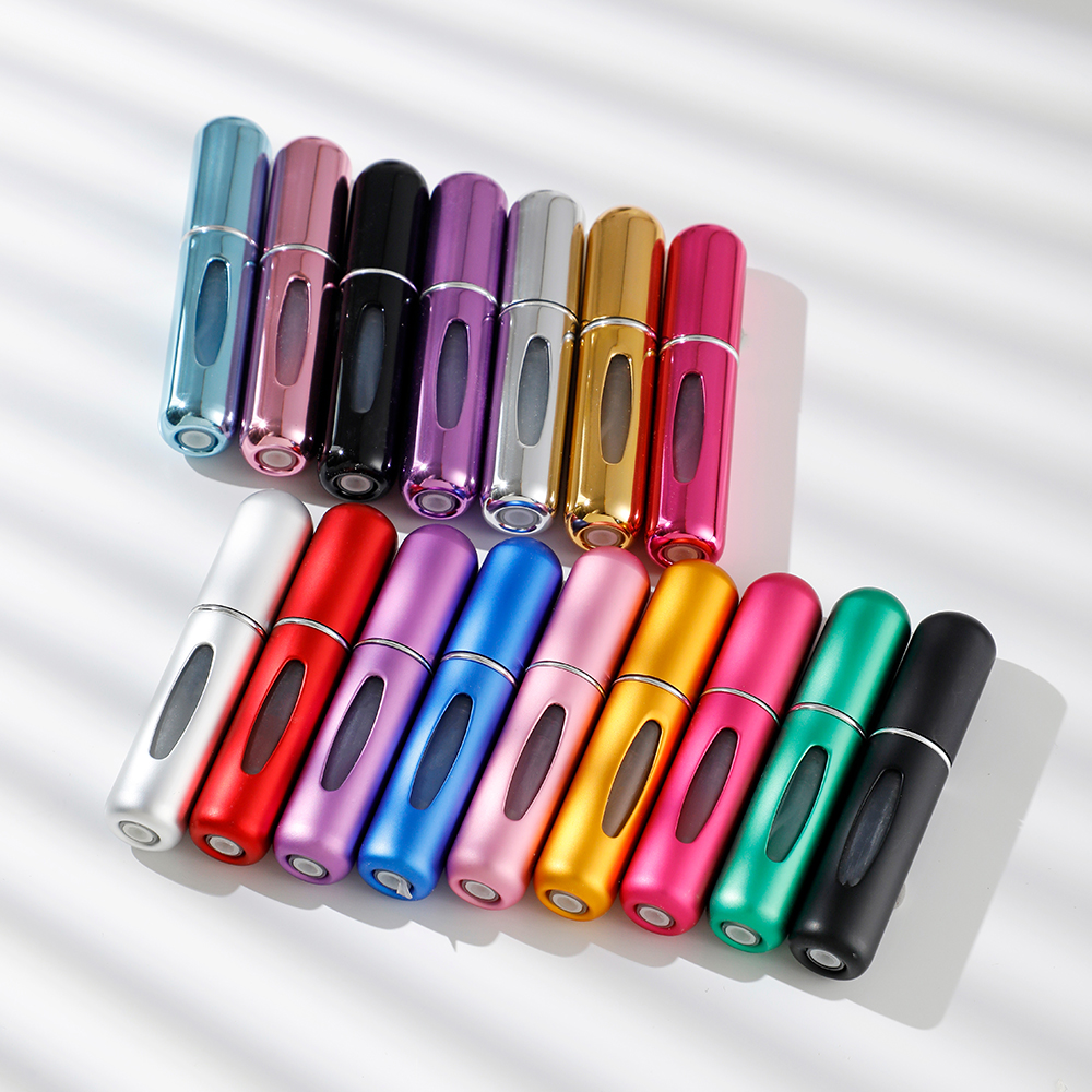 Mini botella de Perfume portátil de viaje de alta gama, Base de recarga, carga recta, muestra pequeña de Perfume, Material de aluminio