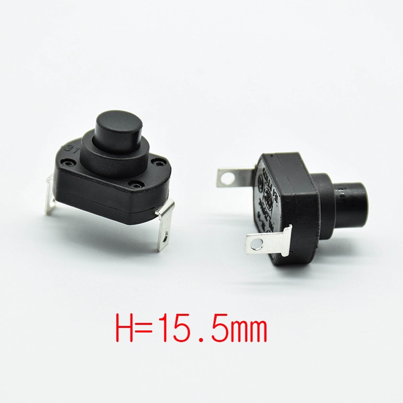 4pcs UPS switch flashlight self locking switch push button micro power switch 6A/10A Height 13.5/15.5/18.5mm