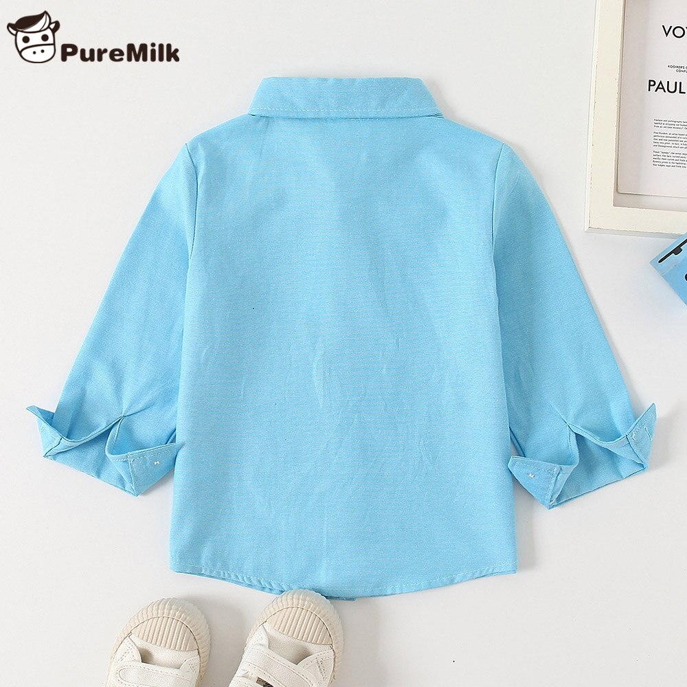 PureMilk Baby Boys Clothing Blue Shirt Long Sleeve Shirt For Kids
