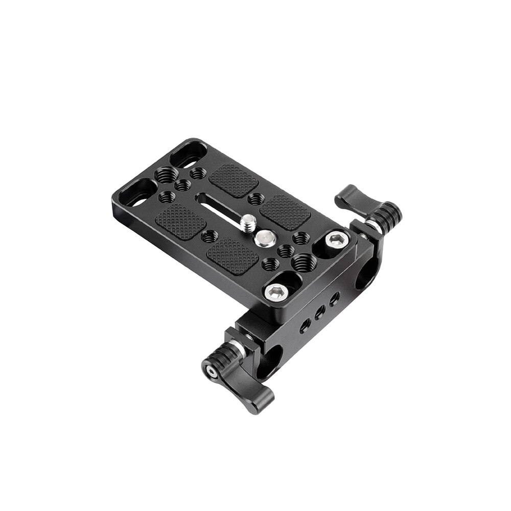 KIMRIG Camera Mounting Plate Tripod Mounting Base Plate Integrated With 15mm Dual Rod Clamp For Shoulder Support Rig