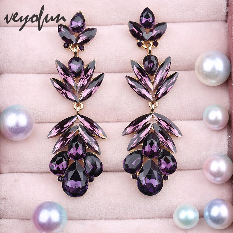 Veyofun Geometrische Crystal Oorbellen Hyperbole Bridal Dangle Oorbellen Mode-sieraden Voor Vrouwen