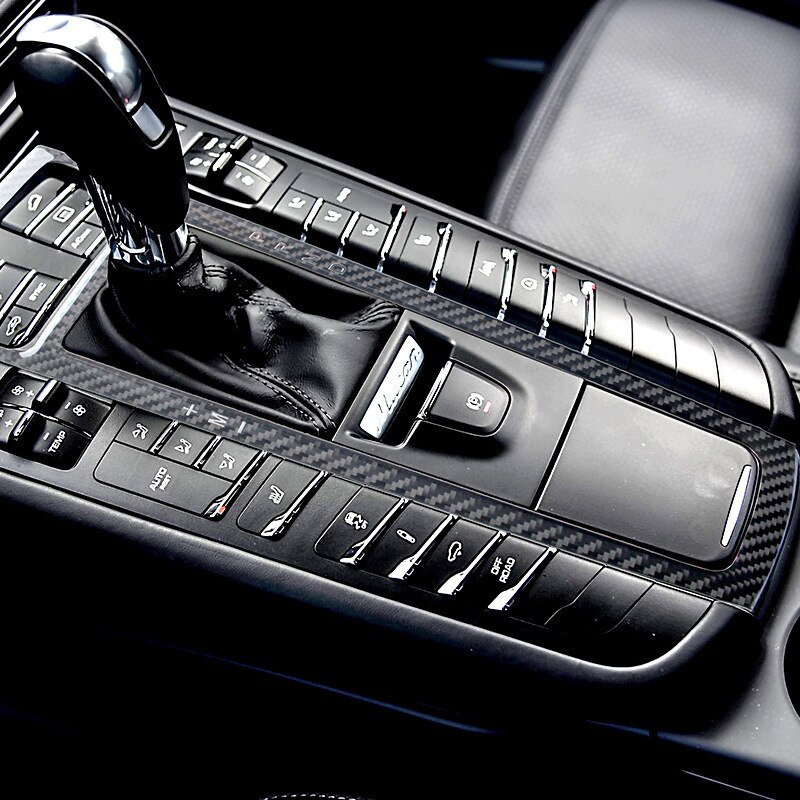 Fit For Porsche Macan Carbon Fiber Central Console Gear Shift Panel Trim