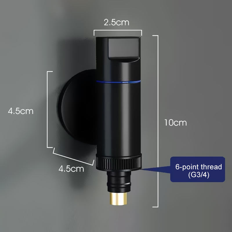 G1/2 Rubinetto per lavatrice Ottone Doppia uscita Acqua Arresto automatico dell'acqua Valvola ad angolo di apertura rapida G3/4 Accessori per il bagno: Rosso