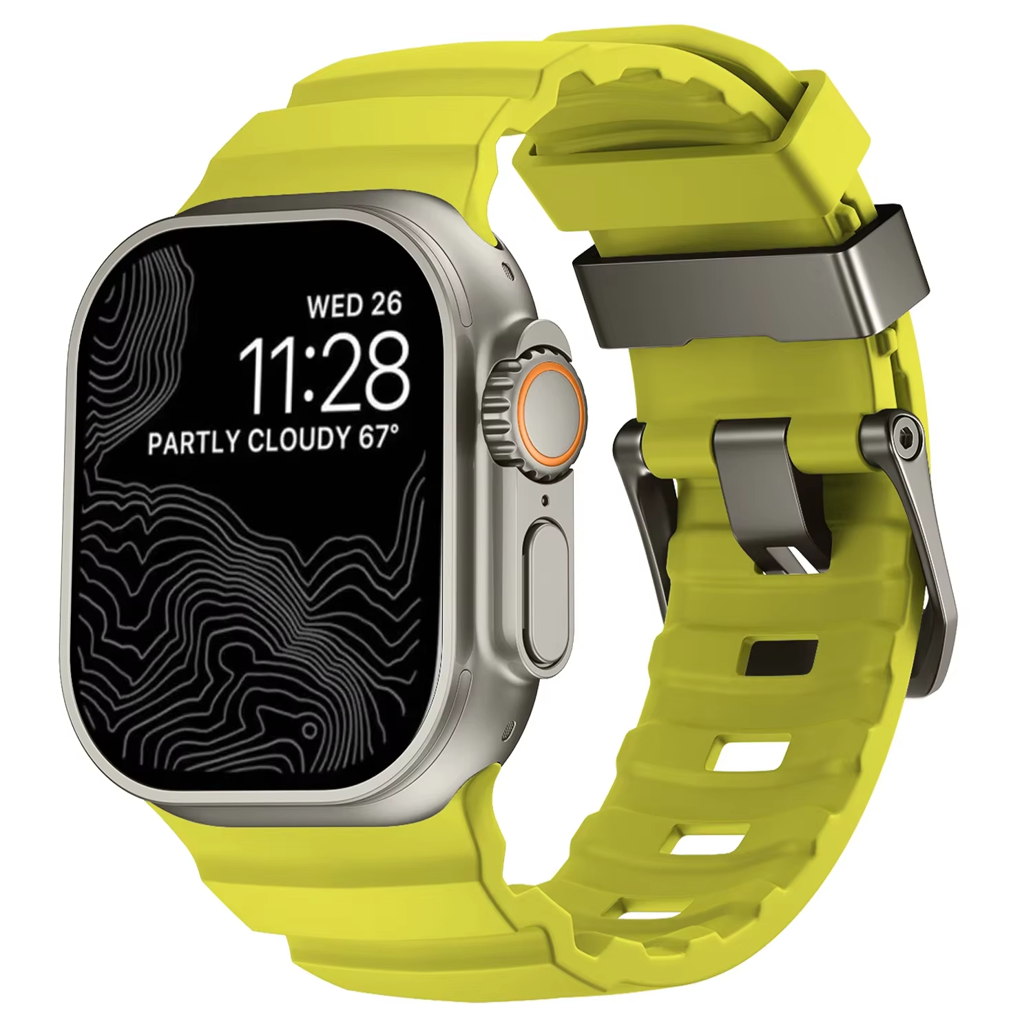 Silikonerem til apple watch ultra 2 band 49mm bælte correa sport armbånd iwatch serie 987653 se 10 46mm 42mm 44mm 45mm remme: Rosengrøn