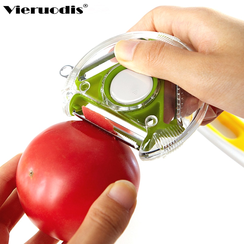 3in1 rvs multifunctionele dunschiller groente-en rasp Draaibare knop keuken accessoires