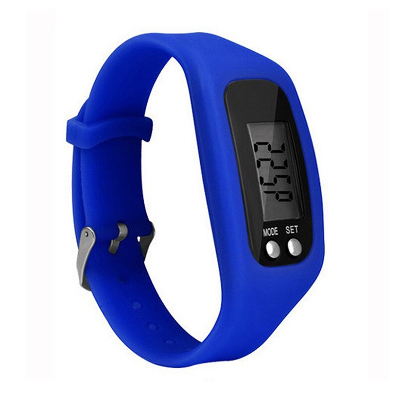 Men's Women's Digital LCD Pedometer Run Step Walking Distance Calorie Counter 12 / 24 hours time display Sport Watch Bracelet: Blue