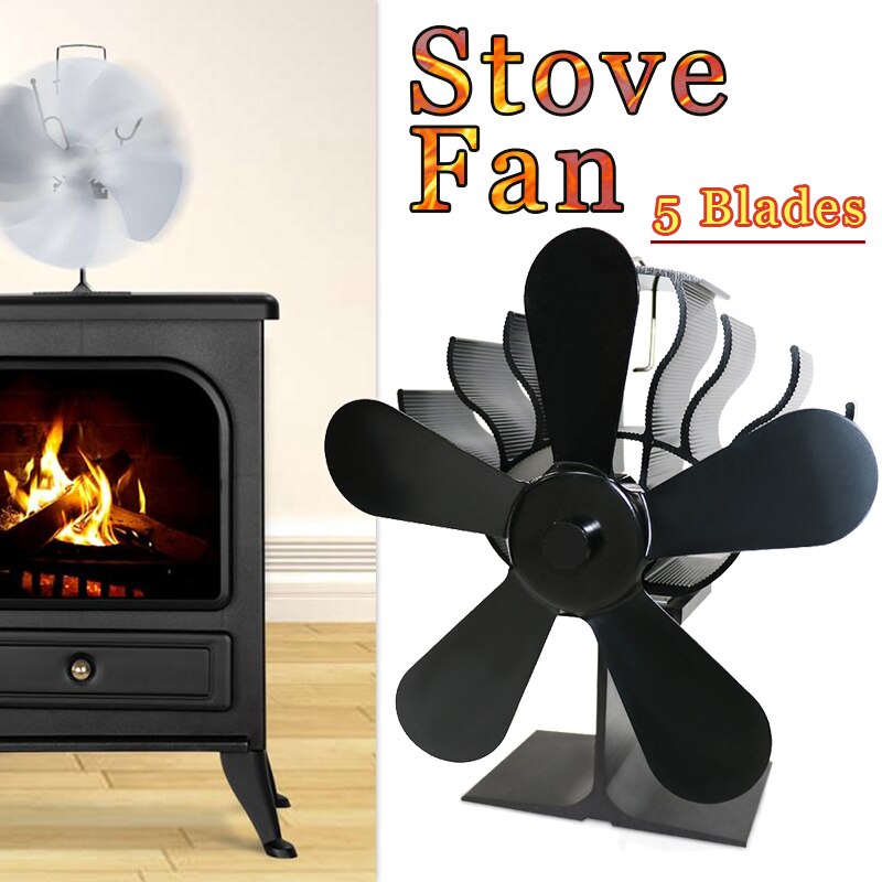 5-blads warmte-aangedreven kachelventilator Mini open haardventilator Houtkachel Eco-ventilator Stille open haardventilator Verwarming Efficiënte warmteverdeling  13