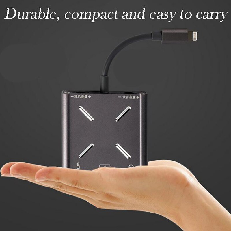 Adaptador de interfaz de Audio y altavoz, tarjeta de sonido externa de aleación para Apple Android Phone, adaptador de captura de Audio, accesorios en vivo