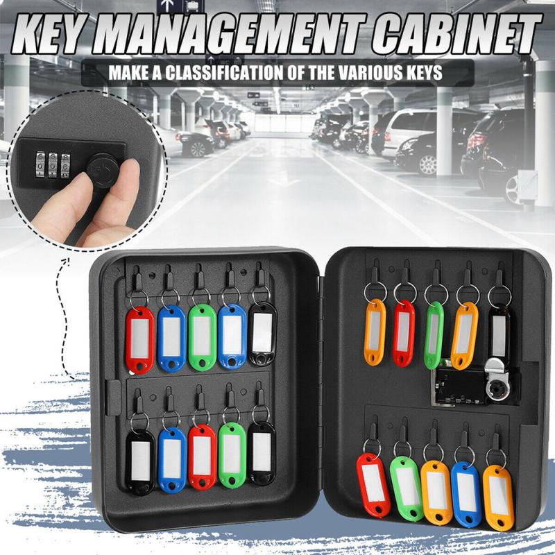 Home Security Metal Organizer Key Safe Box Lockable Password Indoor Outdoor Wall Mounted Combination Lock Car Resettable Code