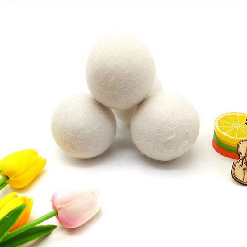 6 pièces 6cm blanc feutre boule de laine perles pour faire artisanat feutre Poms laine Roving réduire l'électrostatique de vêtements balle sèche