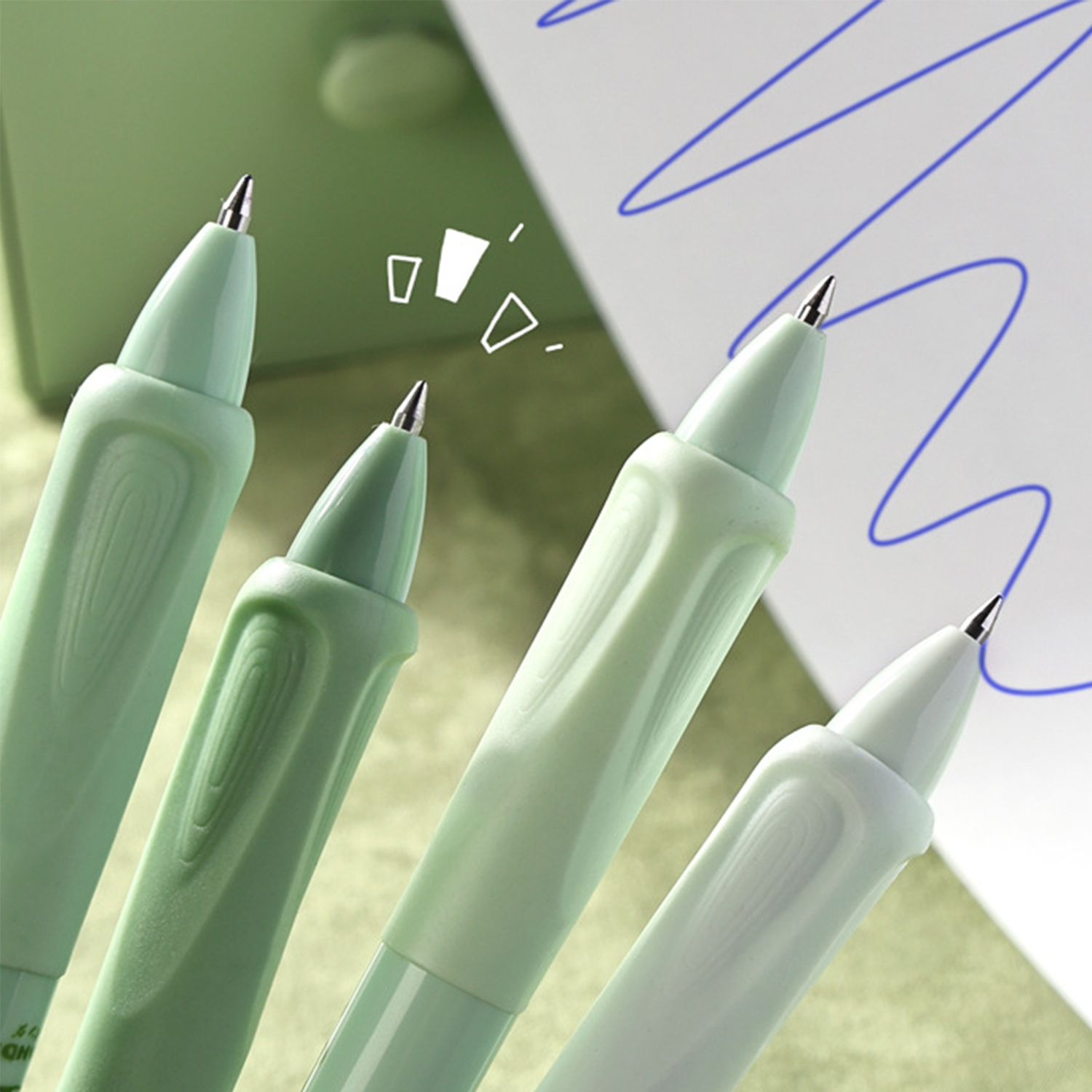 4 unids/caja bolígrafos de Gel borrables bolígrafo Rollerball retráctil 0,5mm tinta azul/negra escritura corrección de postura pluma de escritura suave