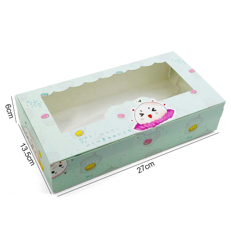 20 stk 27 x 13.5 x 6cm cupcake kasser og emballage vindue flamingo dot rose stor kasse bryllupsfest madkasse papirboks bagning: C