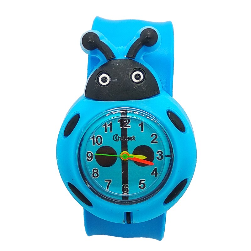 Cartoon Children's Watch Bee Ladybug Beetle Flapping Strap Kids Watches for Boys Girls Christmas Clock for Student Prize: Orange