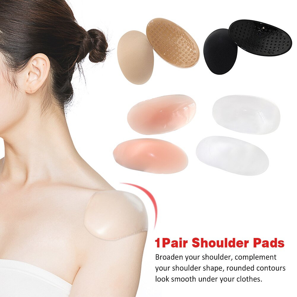 1 paar schoudervullingen blazer zelfklevende kussens onzichtbare praktische naaiaccessoires zachte siliconen antislipverbeteraar push-up