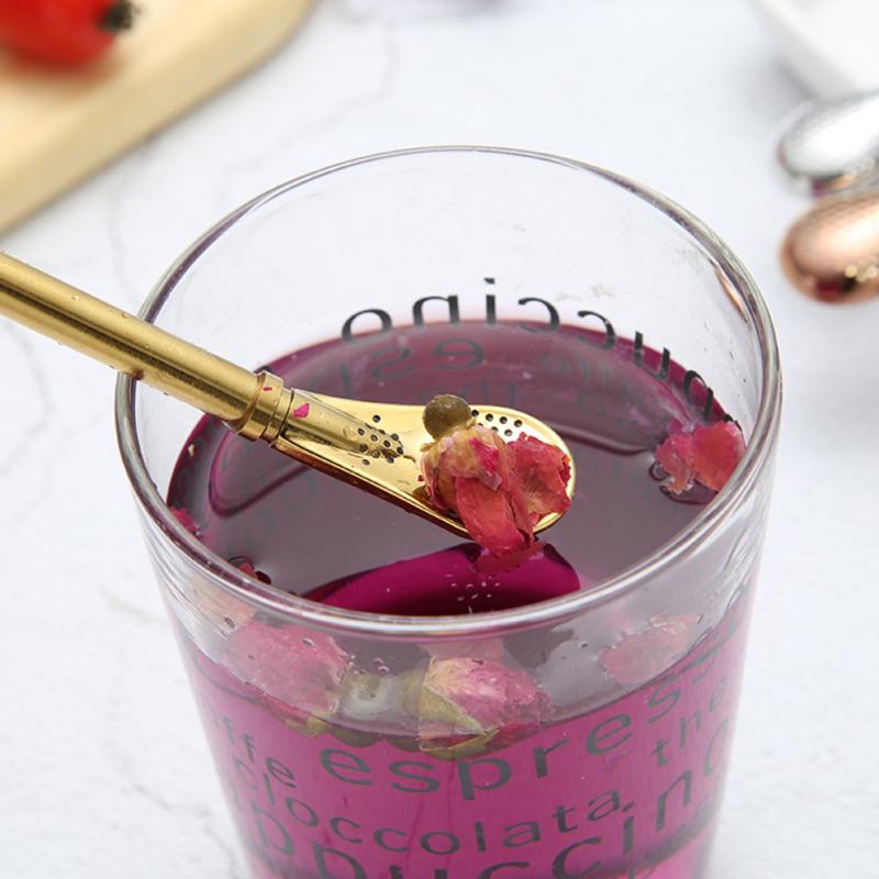 Spoon Tea Filter Yerba Mate Tea Straws Stainless Steel Drinking Straw Bombilla Gourd Reusable Tea Tools Wash Bar Accessories