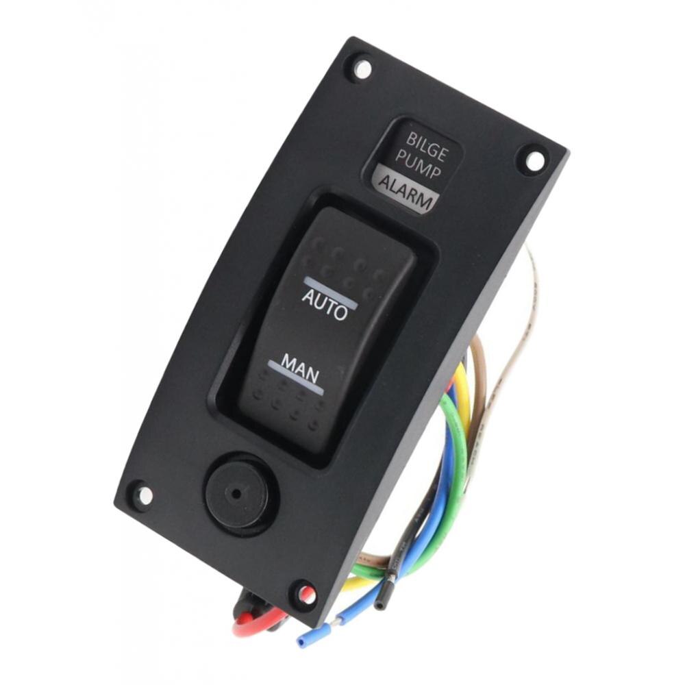 12V Waterproof Marine Boat Bilge Alarm Pump Panel Switch Plate Automatic Manual