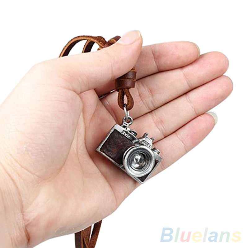BLUELANS Vrouwen Mannen Camera Hanger Ketting Rock Punk Faux Lederen ketting choker Ketting Verjaardag mode-sieraden