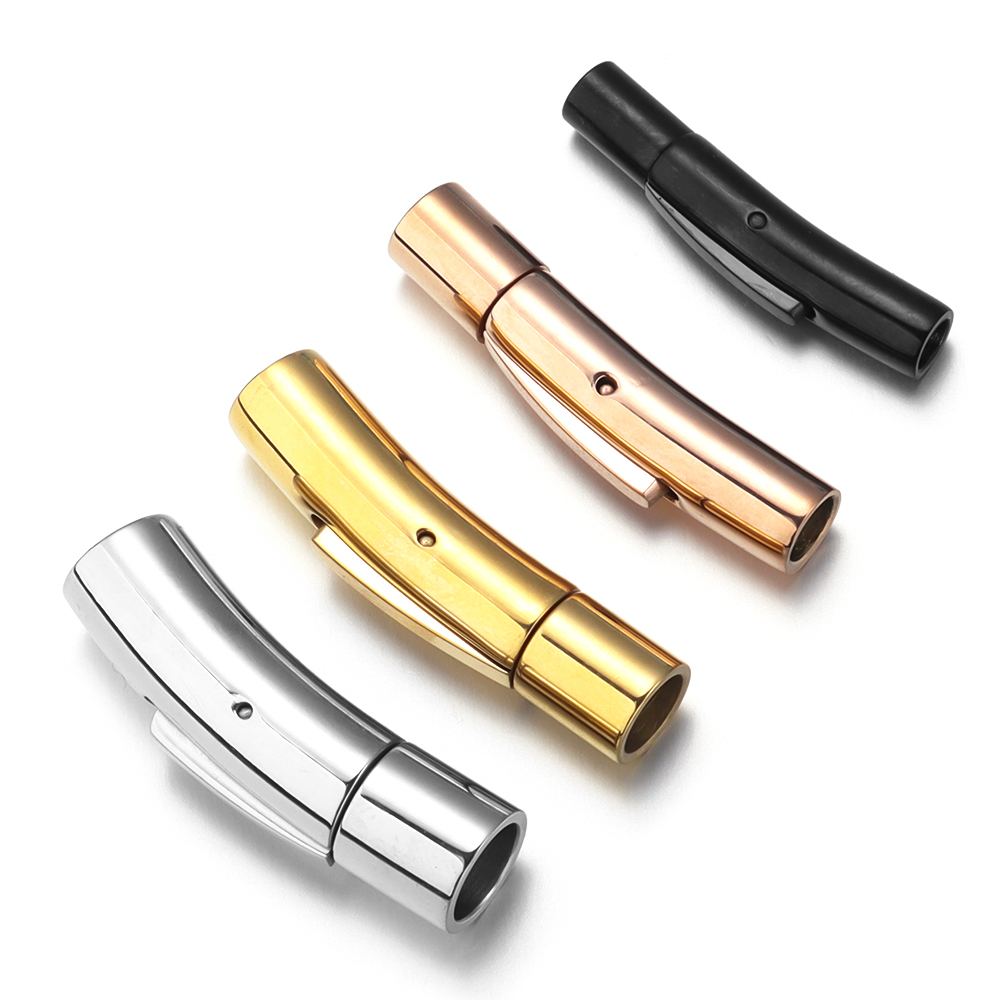 1 Stück Edelstahl-Magnetverschluss, passend für Durchmesser 3/4/5/6 mm, Lederband, Metallschnalle für Schmuckherstellung, DIY-Stecker-Zubehör