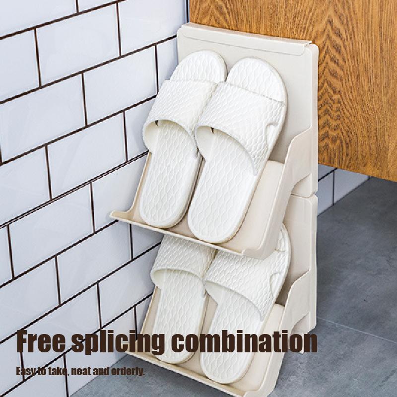 Kunststoff Vertikale Stapelbar Schuhe Gestell platzsparende Lagerung Stehen Regal Organizer Einfache schuh schrank zu hause Schuh lagerung Gestell