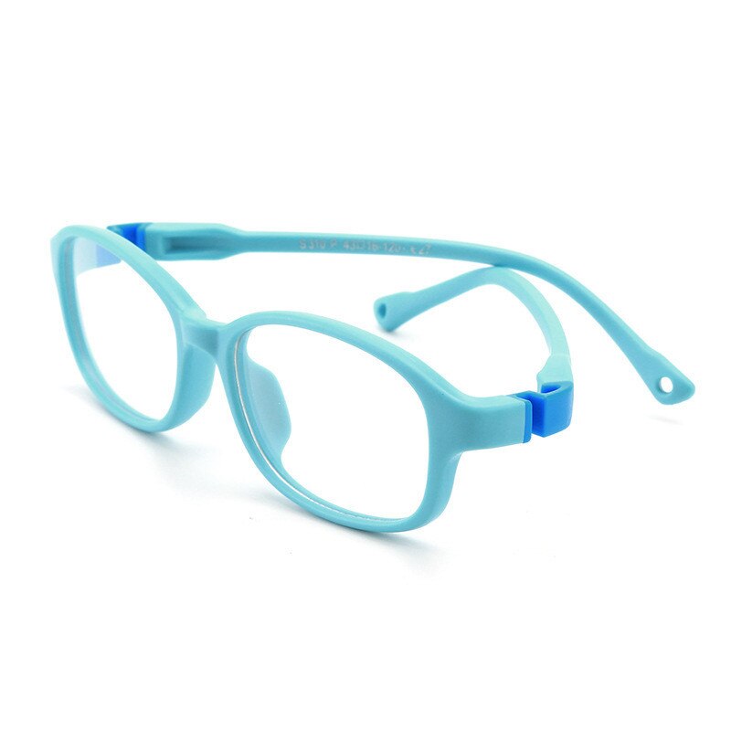 Seemfly, gafas desmontable ultraligeras para niños y niñas, montura redonda de silicona suave, gafas para niños, gafas ópticas de Color sólido: Sky Blue