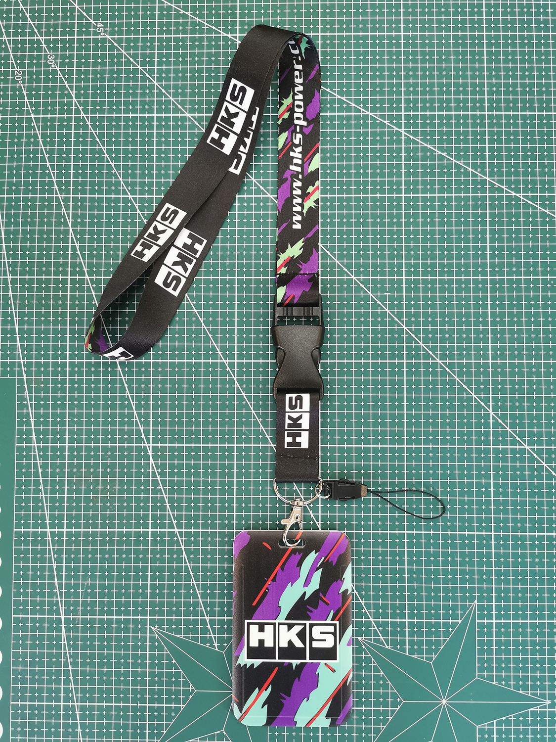 LLavero de estilo JDM Rculture ABS, tarjetero para tarjetas de crédito bancarias, nombre de identificación de autobús, cordón para novia NOS HKS MUGEN POWER, accesorios: Negro
